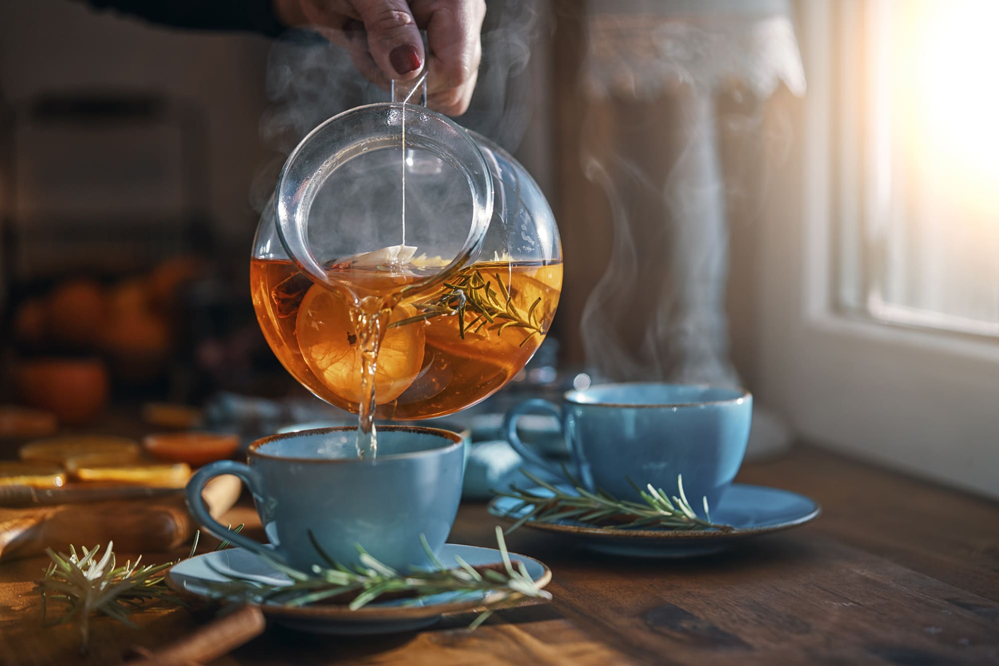 Fruit Tea with Oranges, Cinnamon and Rosemary Fruit Tea with Oranges, Cinnamon and Rosemary